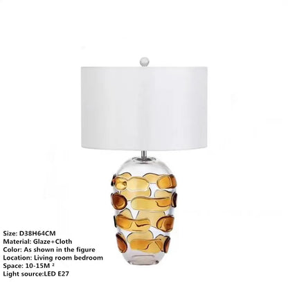 TINNY Nordic Modern Glaze Table Lamp Fashionable Art  Iiving Room Bedroom  Hotel LED Personality Originality Desk Light