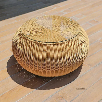 Nordic Garden Furniture Sets Courtyard Terrace Sofa Chair and Table Set Leisure Homestay Balcony PE Rattan Sofa Combination F