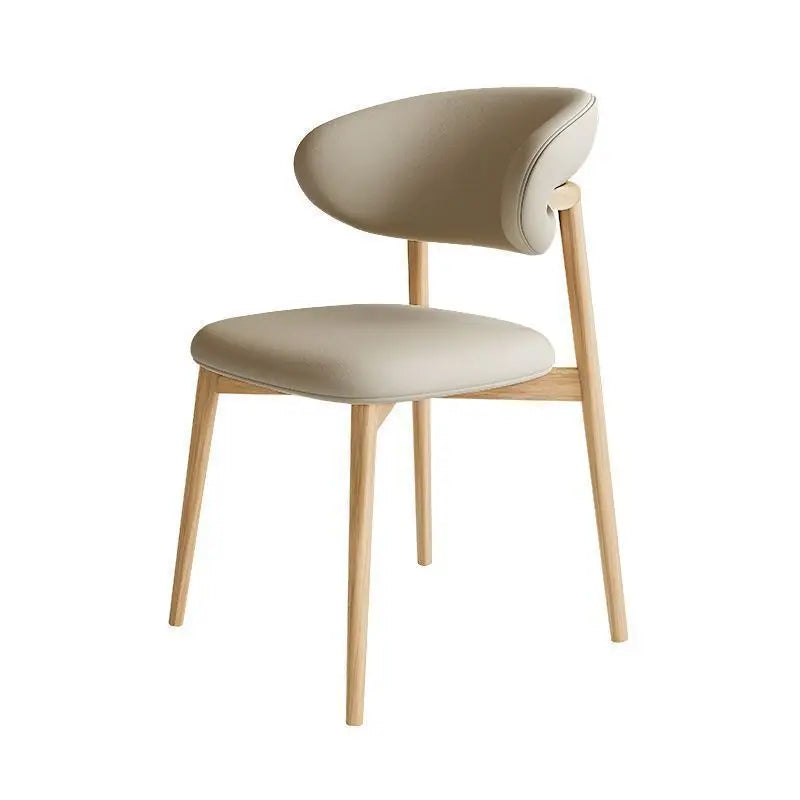 H2O Light Luxury Modern Nordic Italian Iron Imitation Solid Wood Dining Chair Simple Cafe Leisure Home Restaurant Back Chair