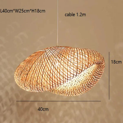 Handmade Wabi sabi style rattan chandelier tea room retro industrial style restaurant bedroom Australia style pendant lamp