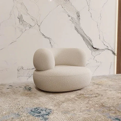 Light luxury lamb velvet fabric curved sofa coffee table