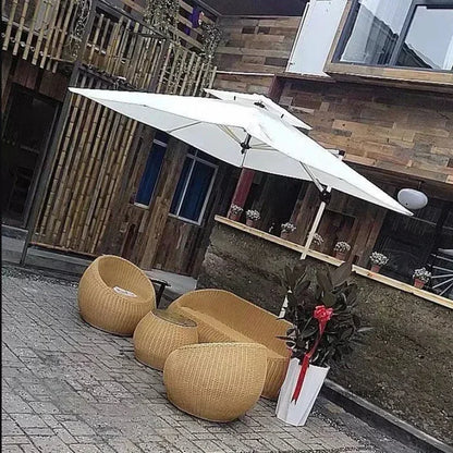Nordic Garden Furniture Sets Courtyard Terrace Sofa Chair and Table Set Leisure Homestay Balcony PE Rattan Sofa Combination F